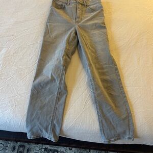 Express Light Gray Straight Jeans